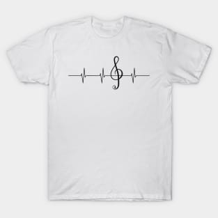 Music Pulse Musician Heartbeat Clef T-Shirt